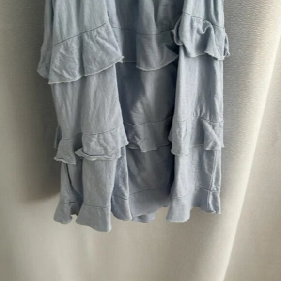 Super Sweet Light Blue Smocked RuffledTie-Back Mini Dress XS - Picture 2 of 12